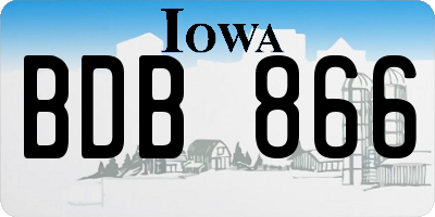 IA license plate BDB866