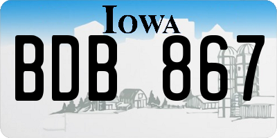 IA license plate BDB867