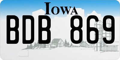 IA license plate BDB869