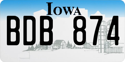 IA license plate BDB874