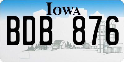 IA license plate BDB876