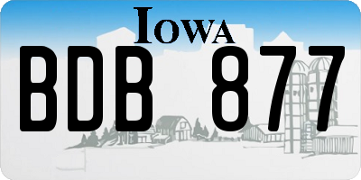 IA license plate BDB877