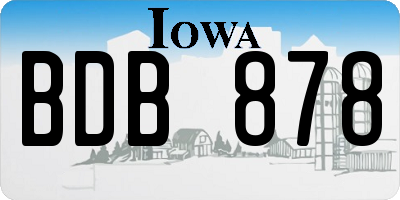 IA license plate BDB878