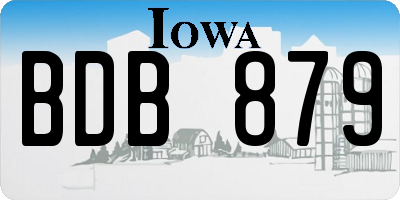 IA license plate BDB879