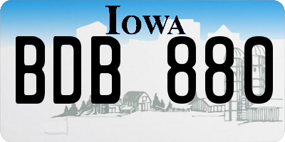 IA license plate BDB880