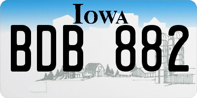 IA license plate BDB882