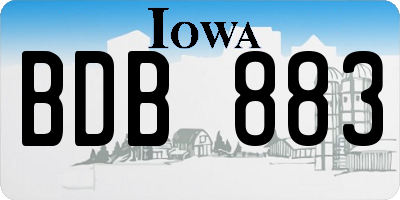IA license plate BDB883
