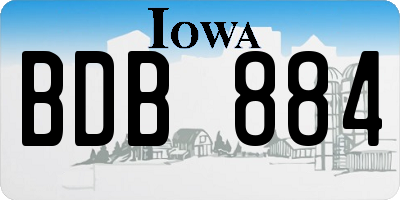 IA license plate BDB884