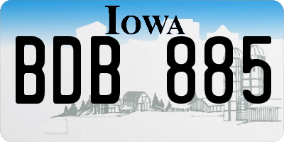 IA license plate BDB885