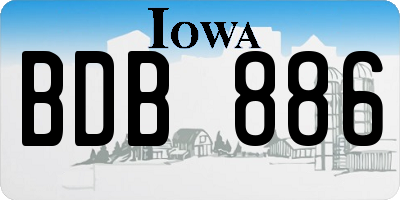 IA license plate BDB886