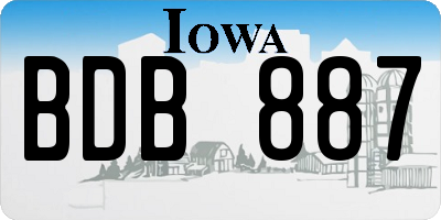 IA license plate BDB887