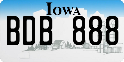 IA license plate BDB888