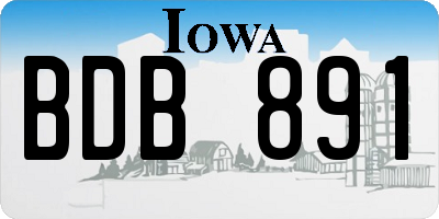 IA license plate BDB891