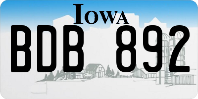 IA license plate BDB892