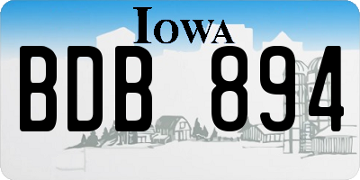 IA license plate BDB894