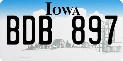 IA license plate BDB897