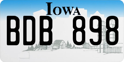 IA license plate BDB898