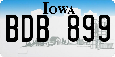 IA license plate BDB899