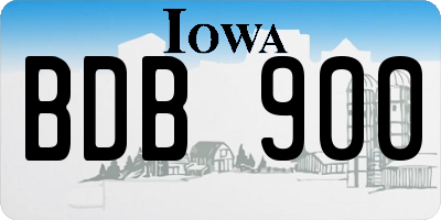 IA license plate BDB900