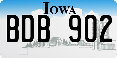 IA license plate BDB902