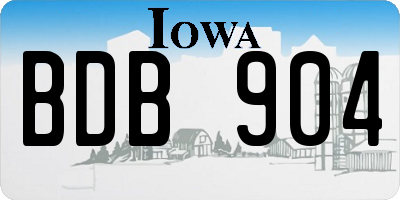 IA license plate BDB904