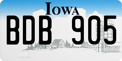 IA license plate BDB905