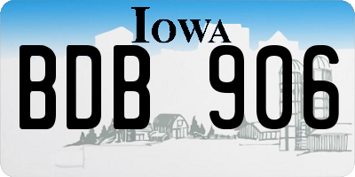 IA license plate BDB906