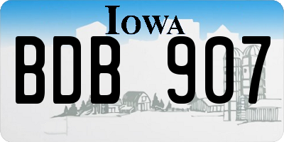 IA license plate BDB907
