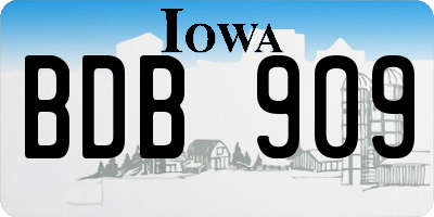IA license plate BDB909