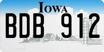 IA license plate BDB912