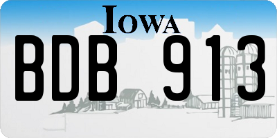 IA license plate BDB913