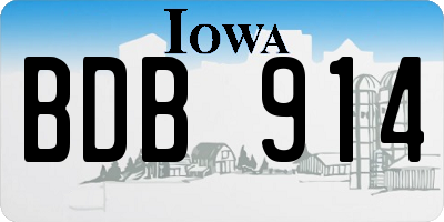IA license plate BDB914