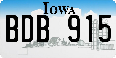 IA license plate BDB915