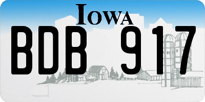IA license plate BDB917