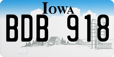 IA license plate BDB918