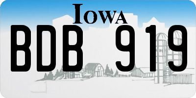 IA license plate BDB919