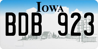 IA license plate BDB923