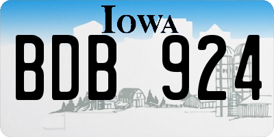 IA license plate BDB924