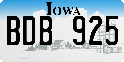 IA license plate BDB925