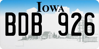 IA license plate BDB926