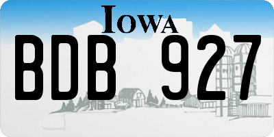 IA license plate BDB927