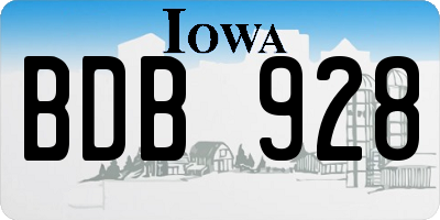IA license plate BDB928