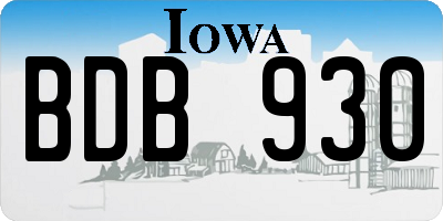 IA license plate BDB930