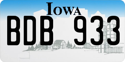 IA license plate BDB933