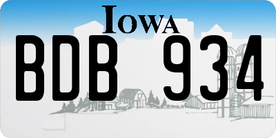 IA license plate BDB934