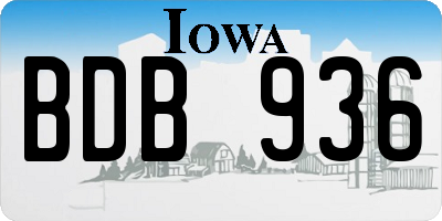 IA license plate BDB936