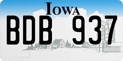IA license plate BDB937