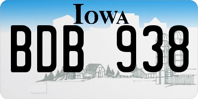 IA license plate BDB938