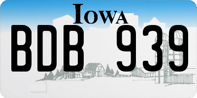 IA license plate BDB939