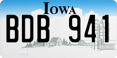 IA license plate BDB941